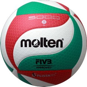 Volleyball V5M5000 Weiß/Grün/Rot 5